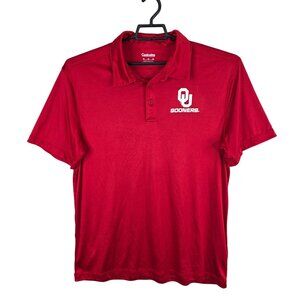 Mens Captivating Oklahoma Sooners Red Polo Shirt Polyester Short Sleeve Size XL
